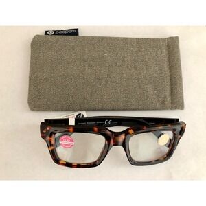 New Black Tortoise Peepers Progressive blue light filter readers +2.50 & case